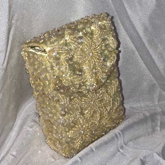 1960's Lemon Floral Beaded Snap Case - Picture 1 of 8